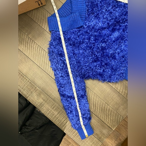 Sideffects blue vintage shaggy turtleneck sweater with elastic waistband - Picture 7 of 7